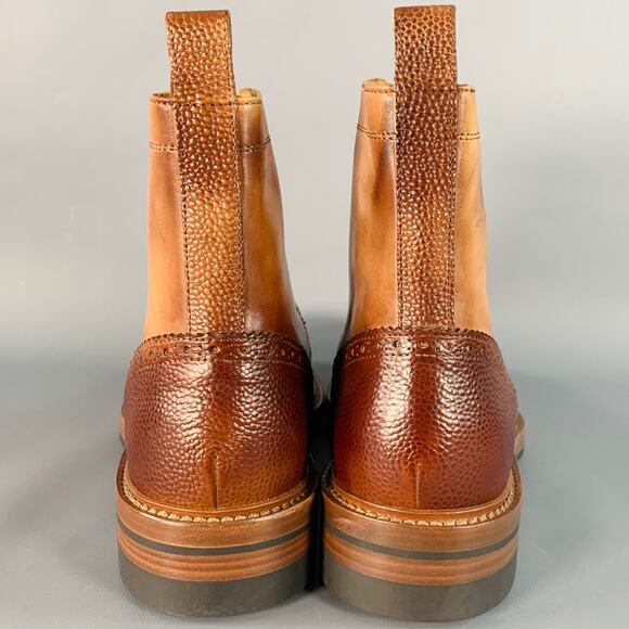PAUL SMITH Size 8 Tan Brown Antique Leather Wingtip Lace-Up Boots main image 5